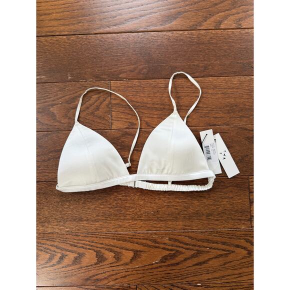 Fleur du Mal Molded Luxe Triangle Bra in Ivory White - Picture 1 of 4